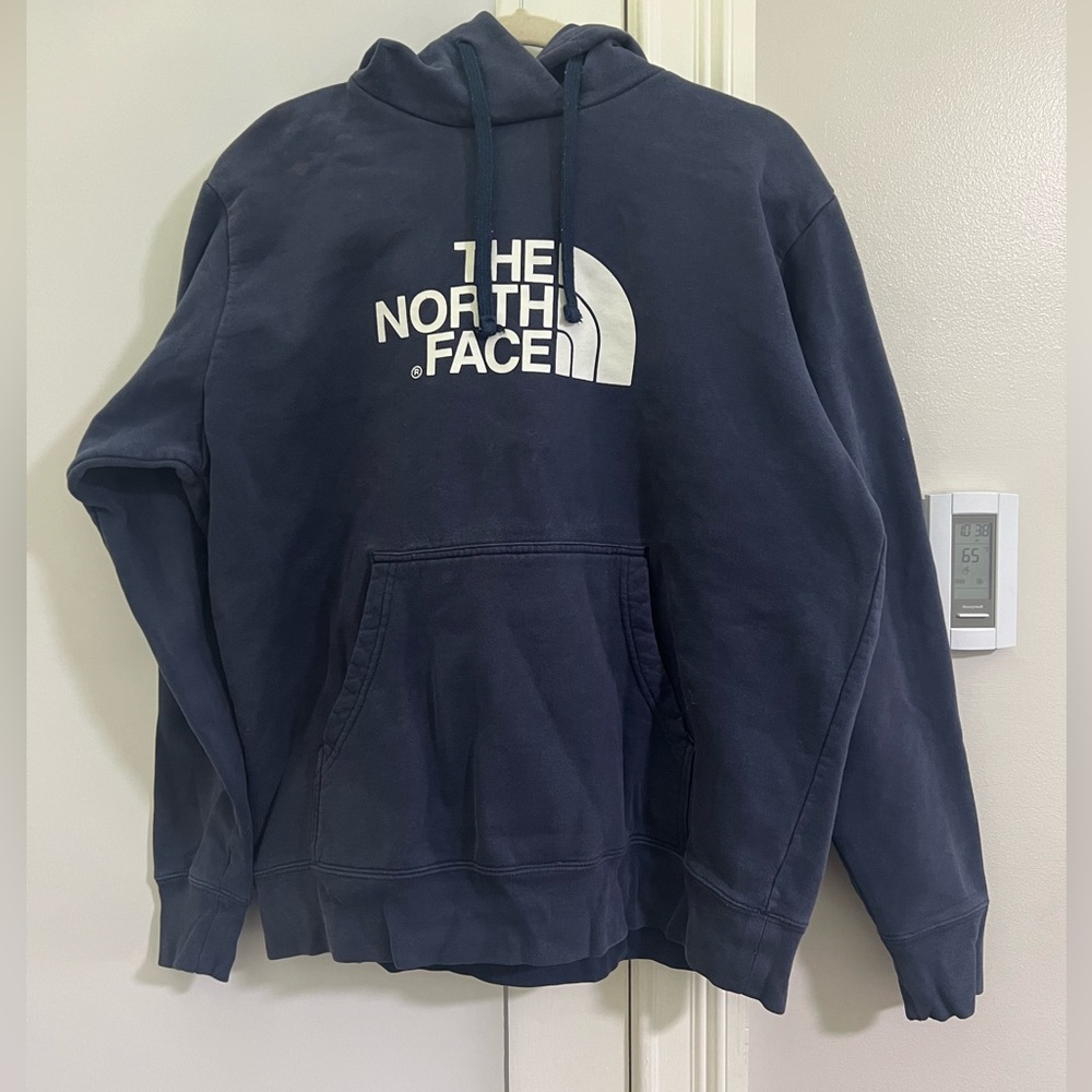Navy blue North face hoodie size large